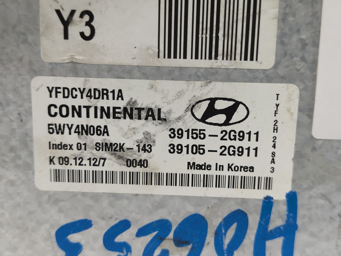 2011-2015 Hyundai Sonata PCM Engine Control Computer ECU ECM PCU OEM P/N:39105-2G912 39155-2G912 Fits OEM Used Auto Parts - 