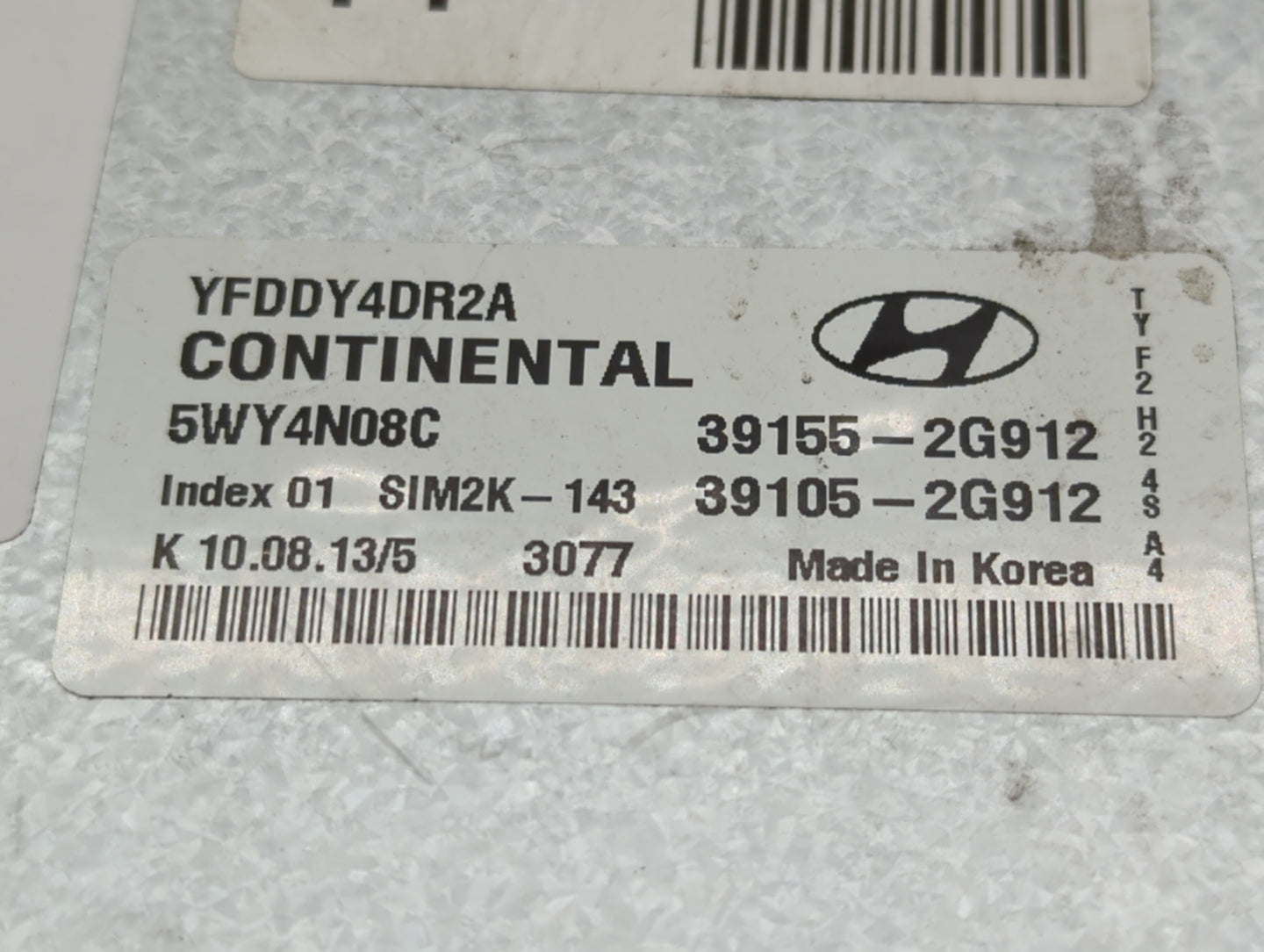 2011-2015 Hyundai Sonata PCM Engine Control Computer ECU ECM PCU OEM P/N:39105-2G912 39155-2G912 Fits OEM Used Auto Parts - 