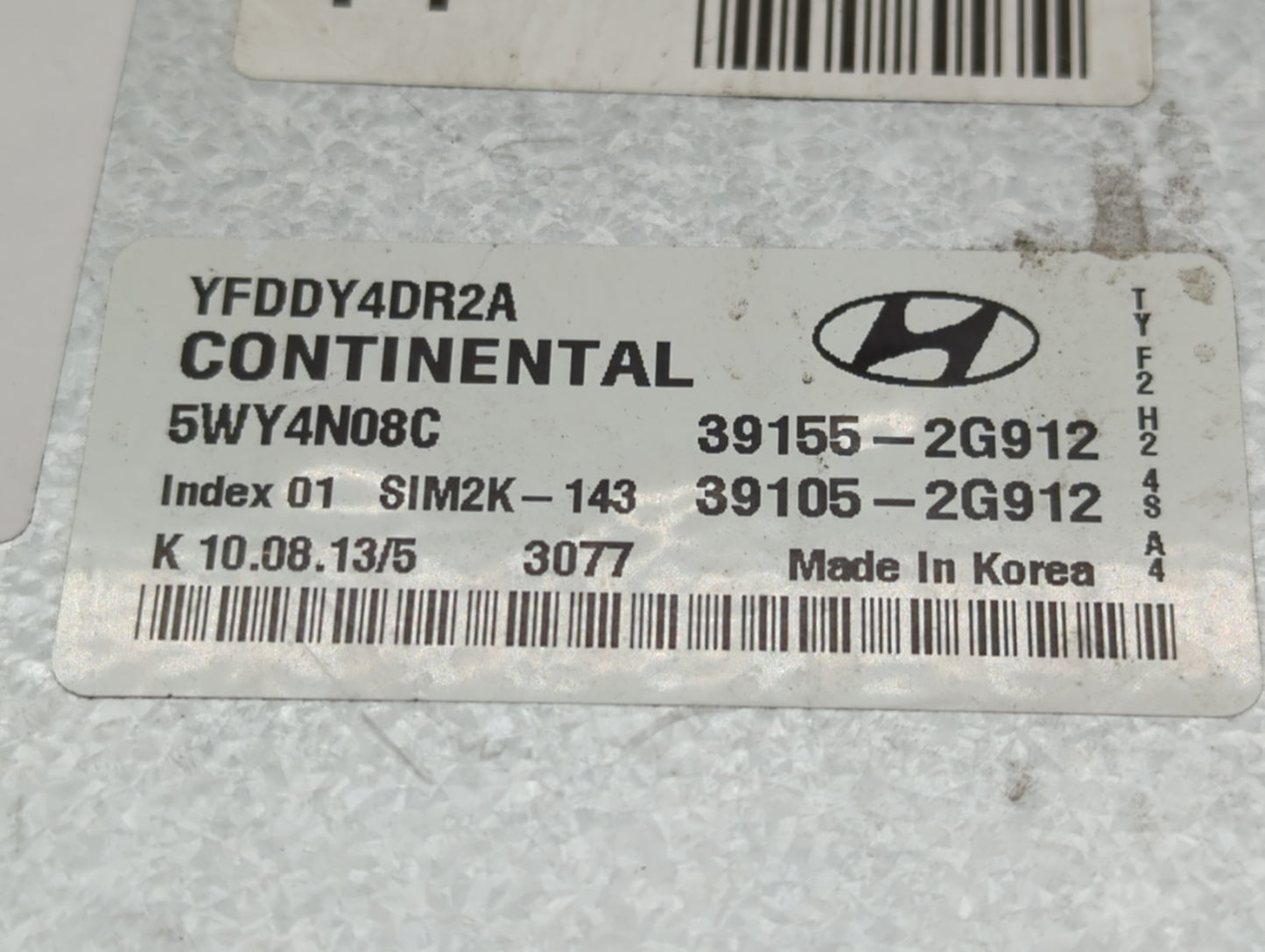 2011-2015 Hyundai Sonata PCM Engine Control Computer ECU ECM PCU OEM P/N:39105-2G912 39155-2G912 Fits OEM Used Auto Parts - 