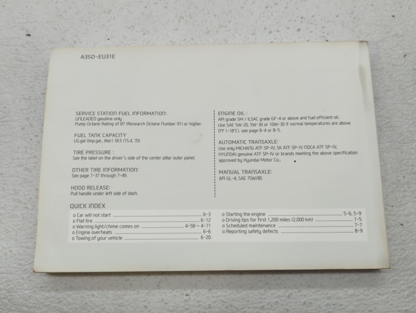2013 Hyundai Sonata Owners Manual Book Guide OEM Used Auto Parts - Oemusedautoparts1.com