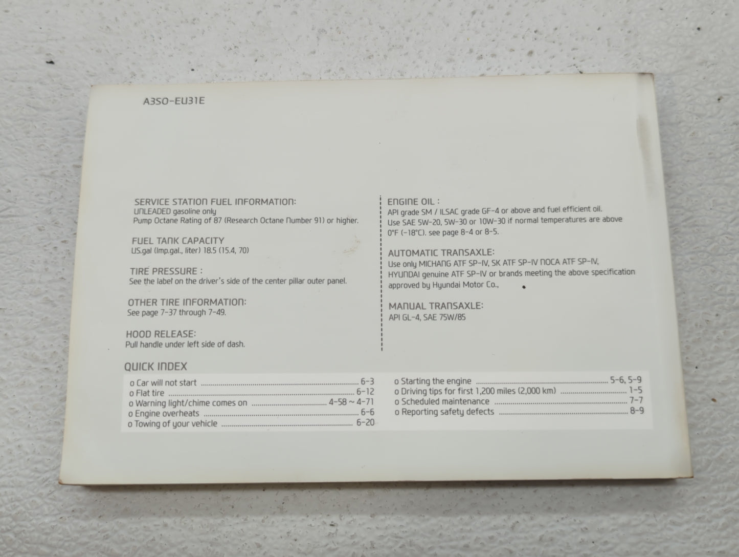 2013 Hyundai Sonata Owners Manual Book Guide OEM Used Auto Parts - Oemusedautoparts1.com