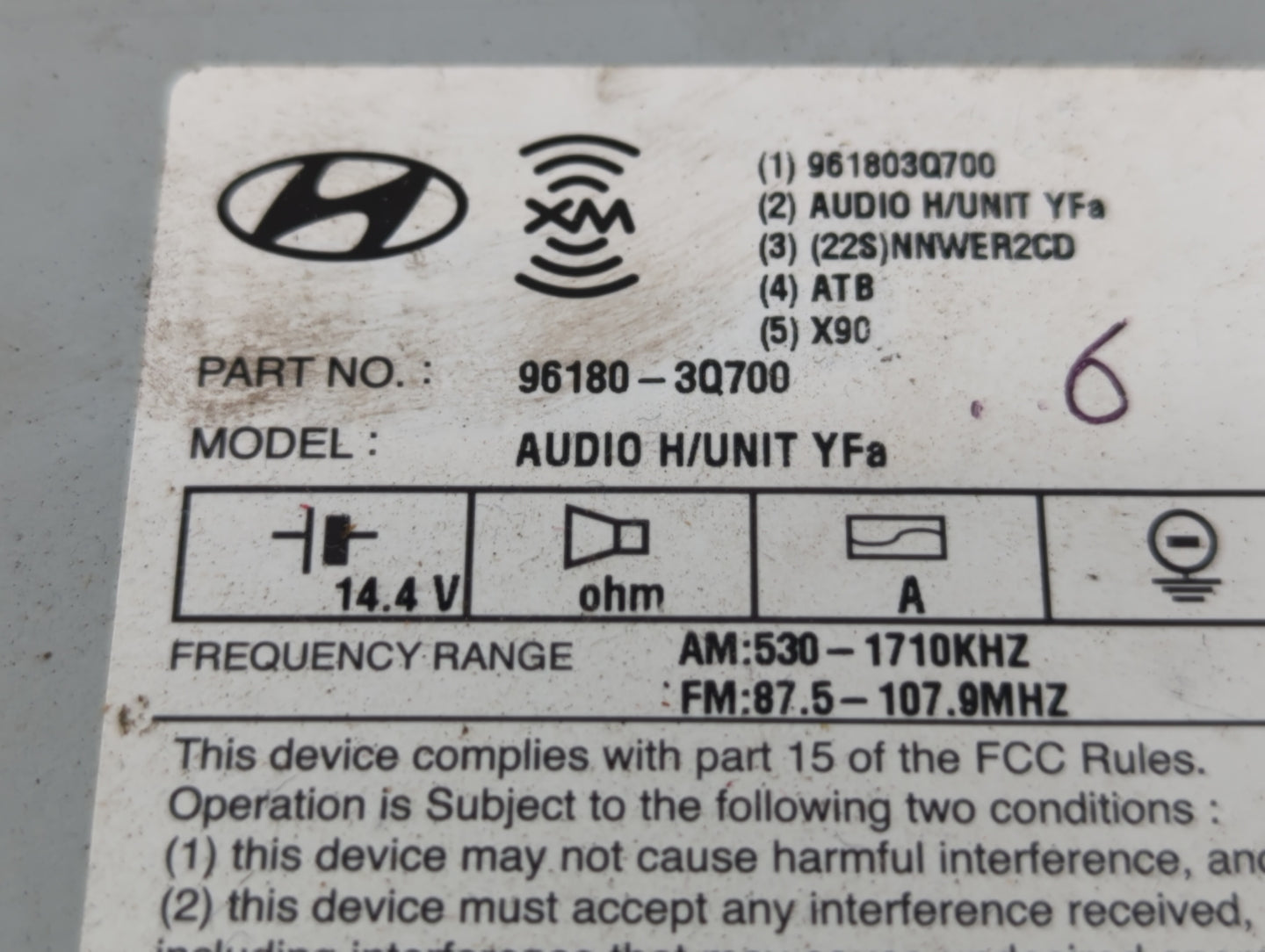 2012-2014 Hyundai Sonata Am Fm Cd Player Radio Receiver - Oemusedautoparts1.com