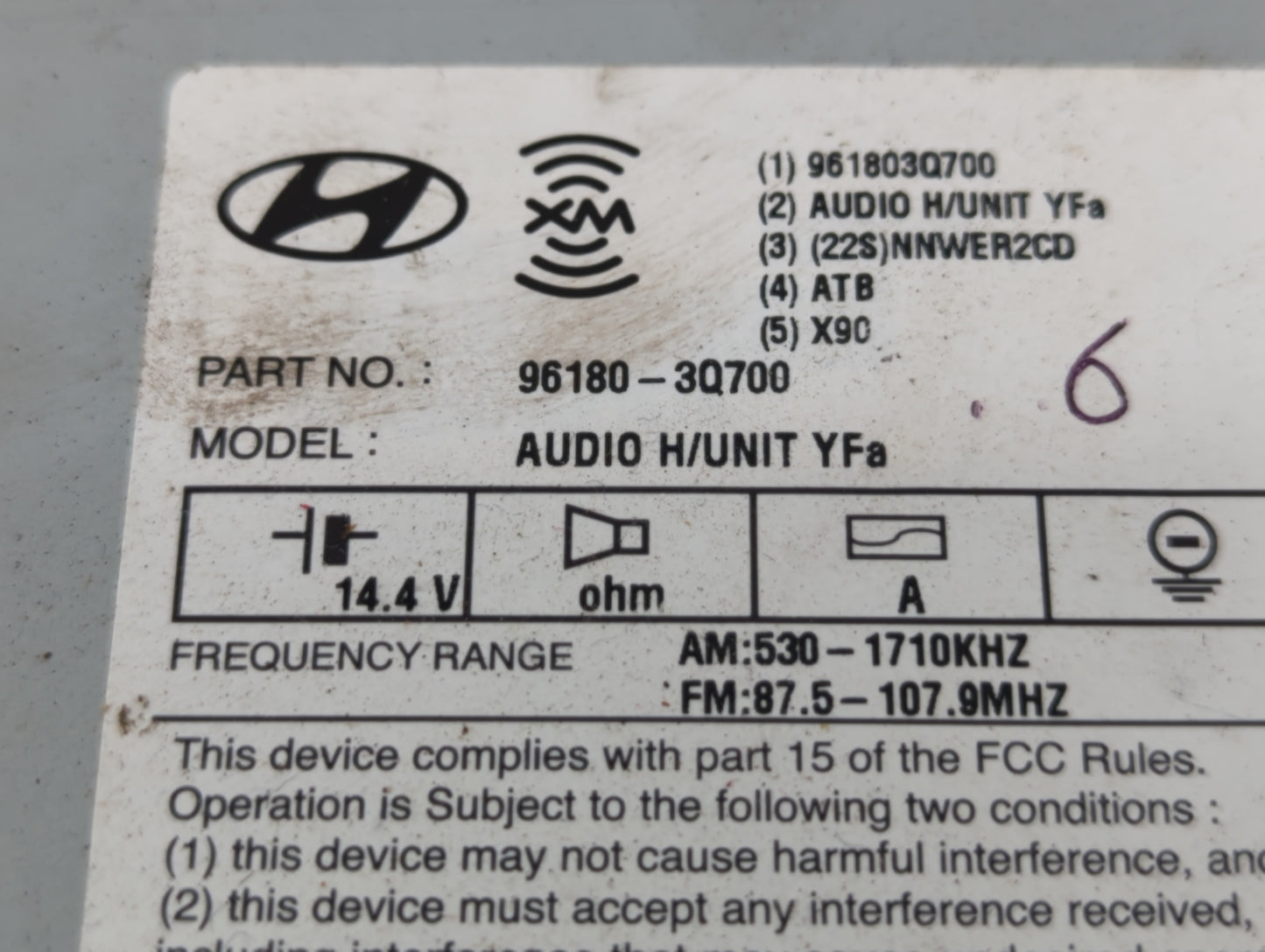 2012-2014 Hyundai Sonata Am Fm Cd Player Radio Receiver - Oemusedautoparts1.com