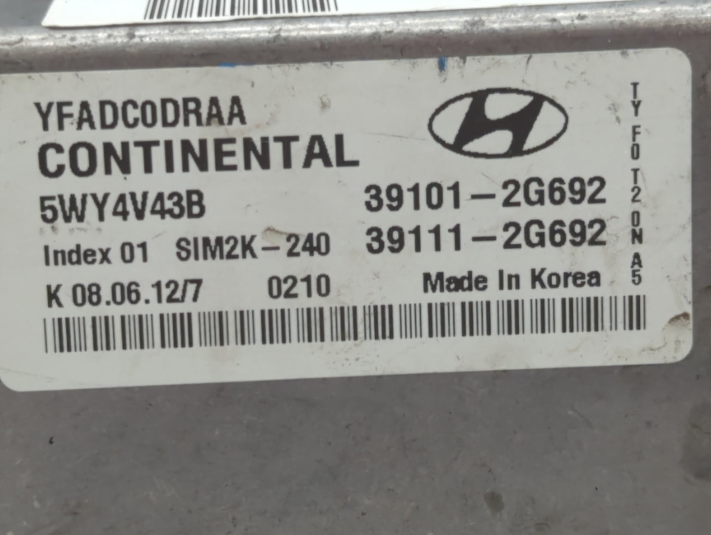 2011-2014 Hyundai Sonata PCM Engine Control Computer ECU ECM PCU OEM P/N:39111-2G690 39101-2G690 Fits Fits 2011 2012 2013 20