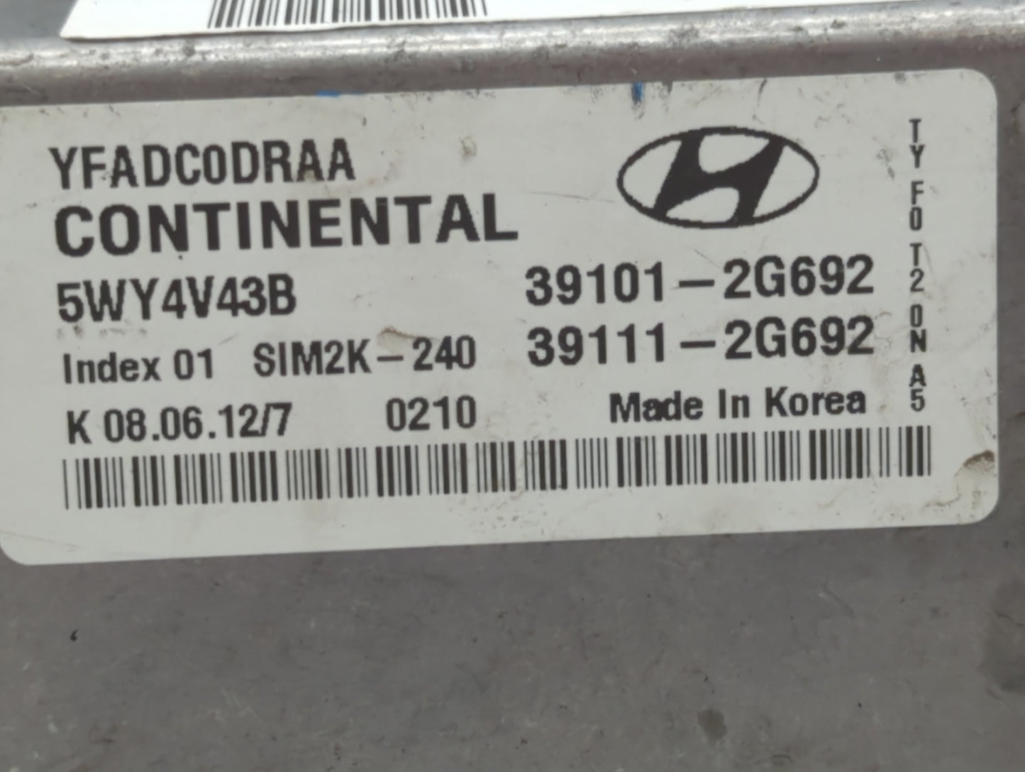 2011-2014 Hyundai Sonata PCM Engine Control Computer ECU ECM PCU OEM P/N:39111-2G690 39101-2G690 Fits Fits 2011 2012 2013 20
