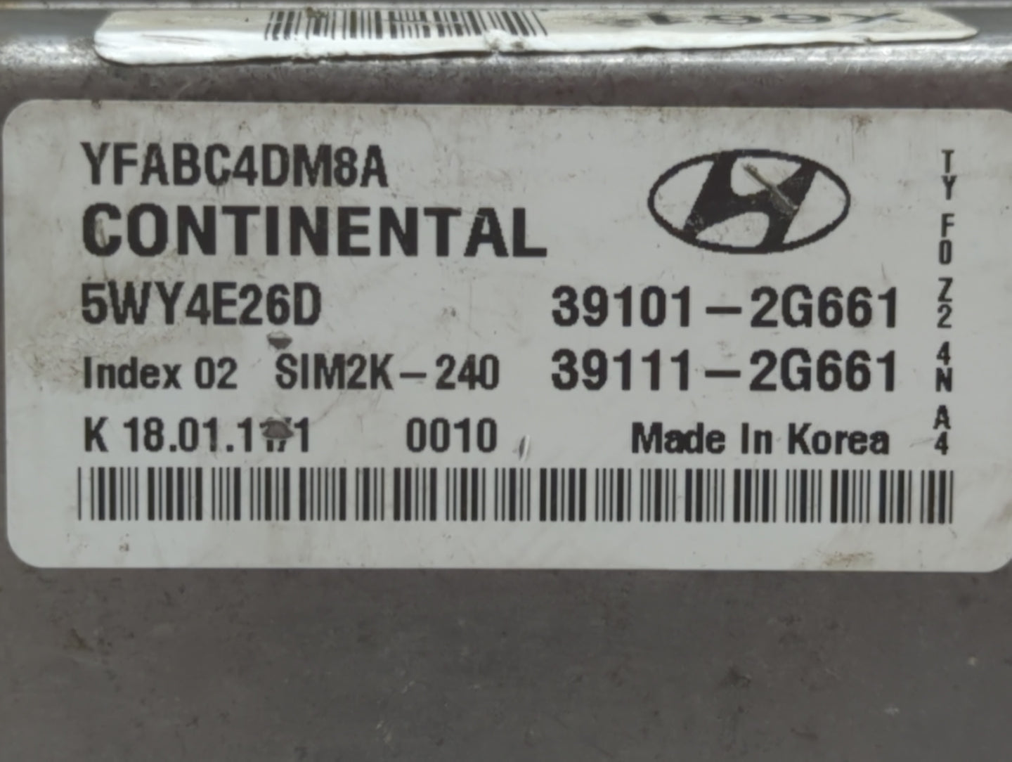 2011-2014 Hyundai Sonata PCM Engine Control Computer ECU ECM PCU OEM P/N:39111-2G661 39101-2G661 Fits Fits 2011 2012 2013 20