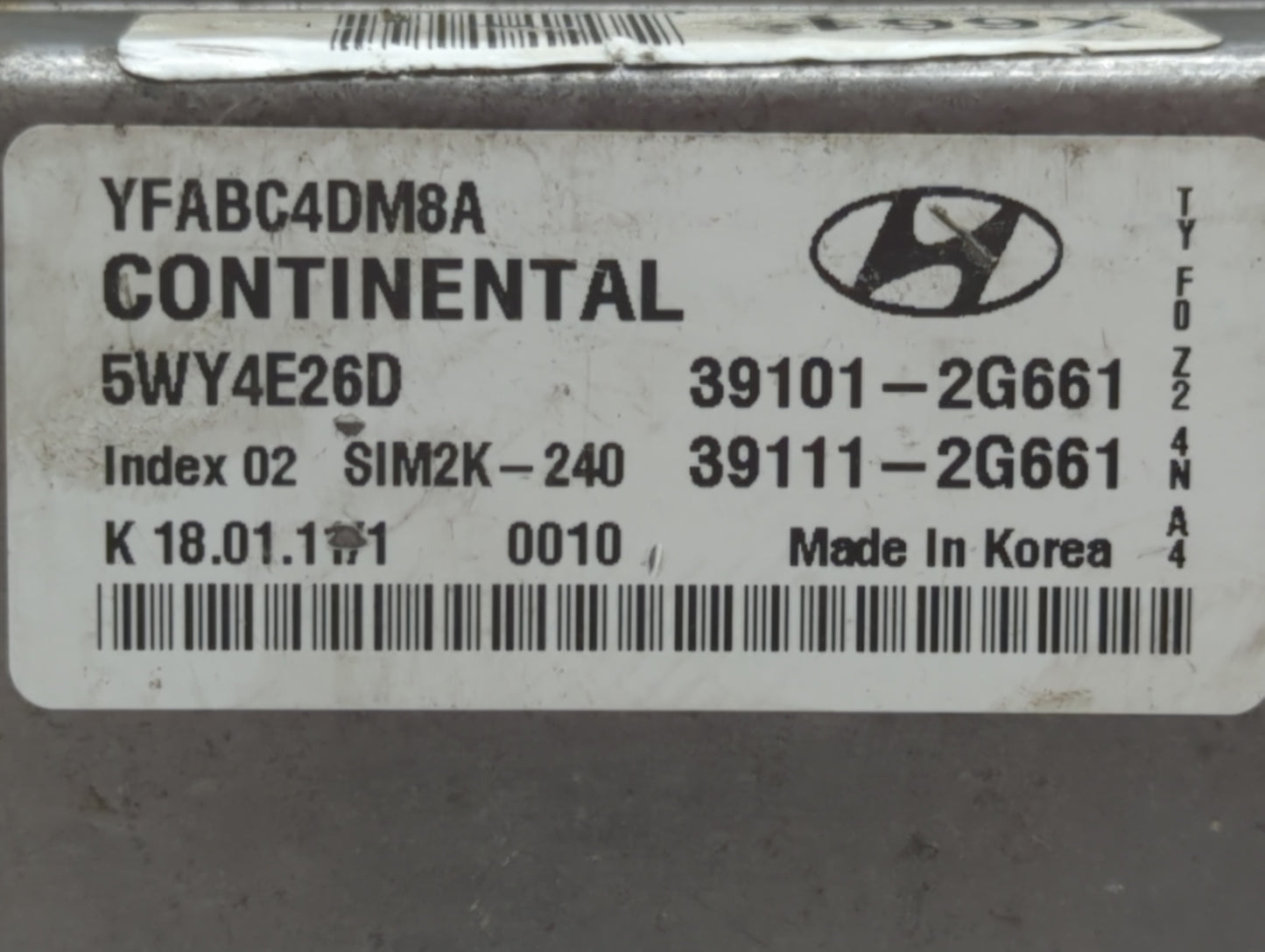 2011-2014 Hyundai Sonata PCM Engine Control Computer ECU ECM PCU OEM P/N:39111-2G661 39101-2G661 Fits Fits 2011 2012 2013 20