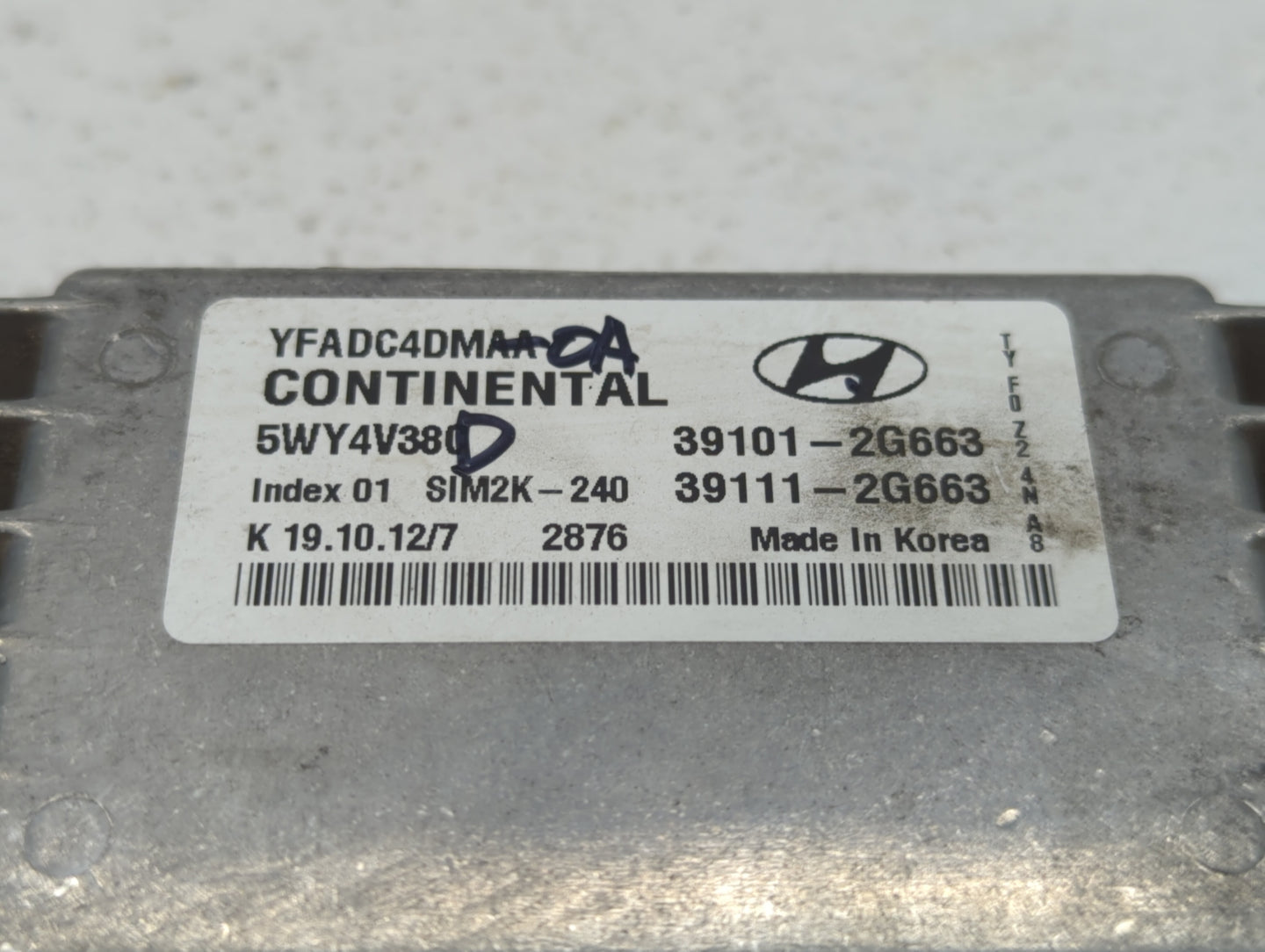 2011-2014 Hyundai Sonata PCM Engine Control Computer ECU ECM PCU OEM P/N:39111-2G663 39101-2G663 Fits Fits 2011 2012 2013 20