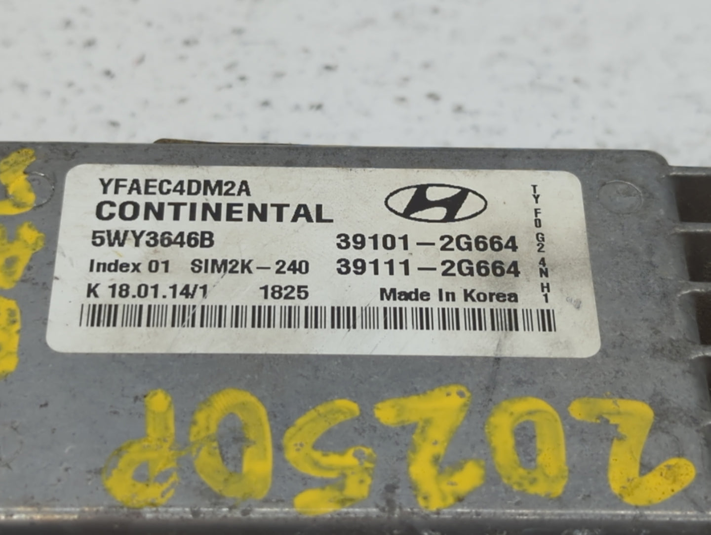 2011-2014 Hyundai Sonata PCM Engine Control Computer ECU ECM PCU OEM P/N:39111-2G663 39101-2G663 Fits Fits 2011 2012 2013 20