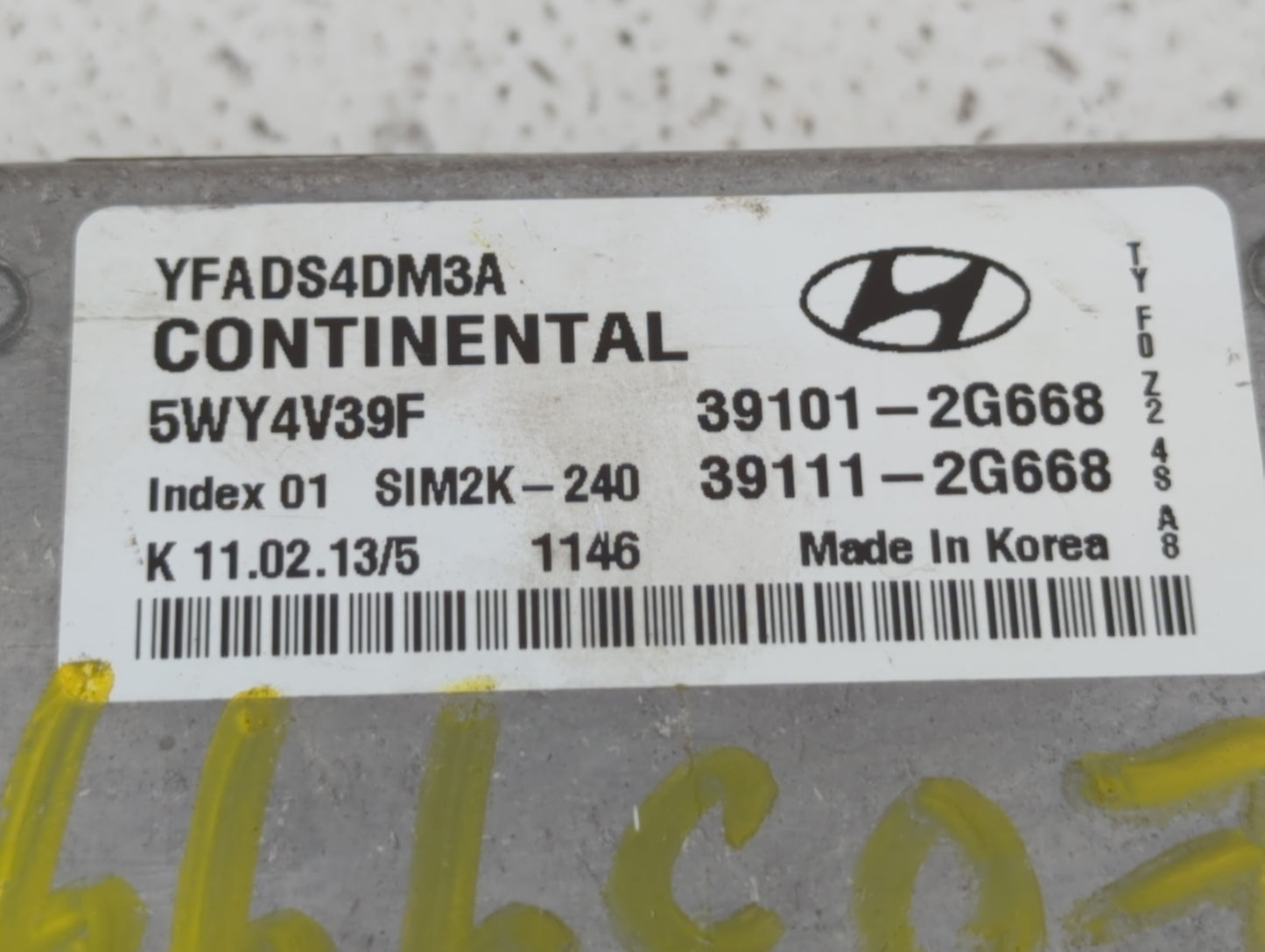 2011-2014 Hyundai Sonata PCM Engine Control Computer ECU ECM PCU OEM P/N:39111-2G668 39101-2G668 Fits Fits 2011 2012 2013 20