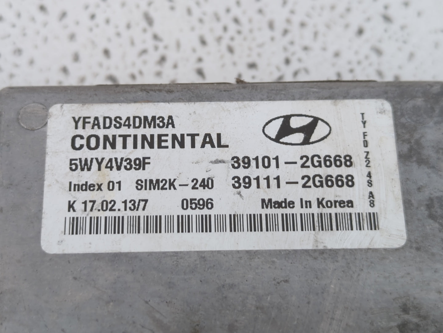 2011-2014 Hyundai Sonata PCM Engine Control Computer ECU ECM PCU OEM P/N:39111-2G668 39101-2G668 Fits Fits 2011 2012 2013 20