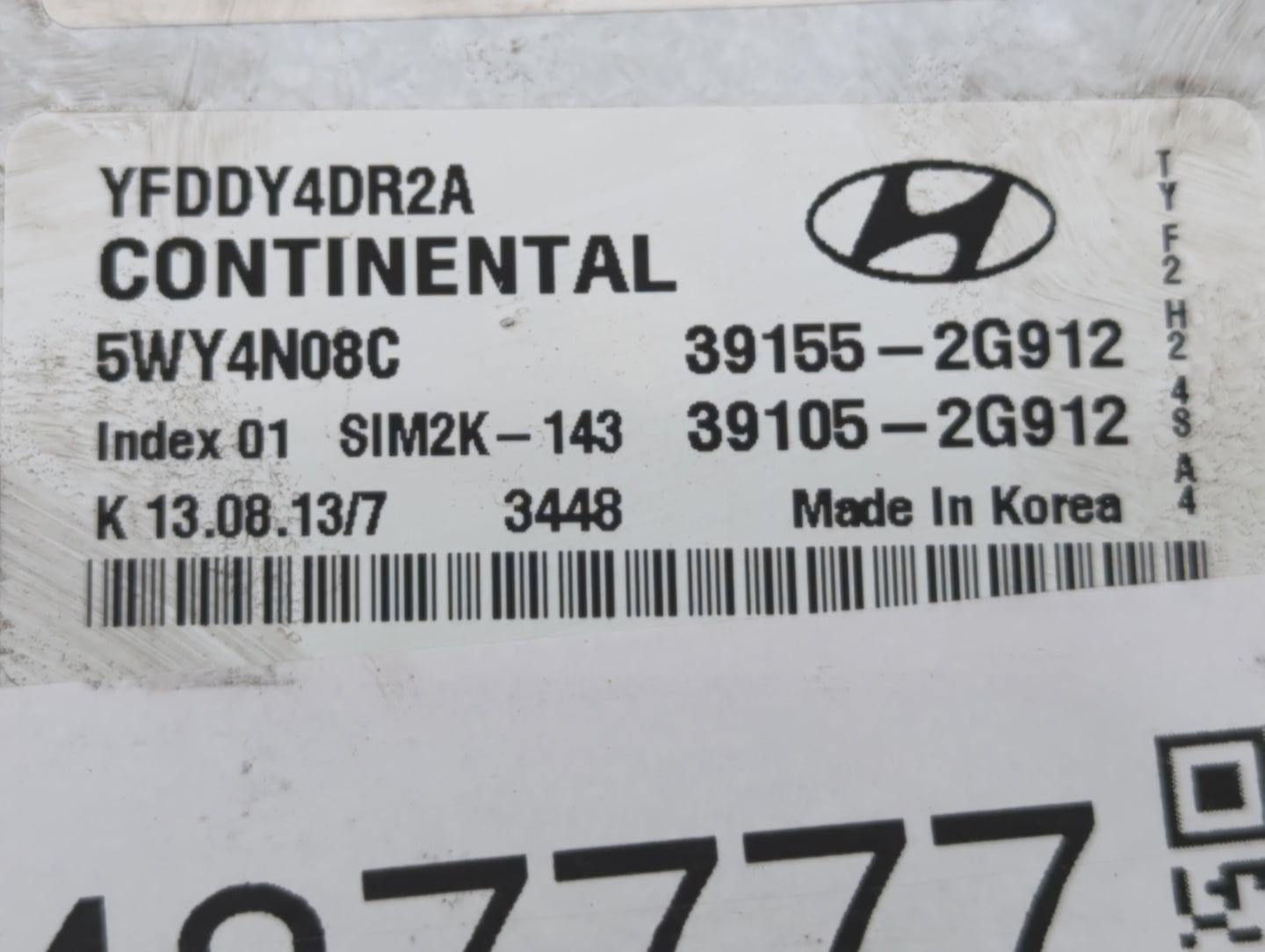 2011-2015 Hyundai Sonata PCM Engine Control Computer ECU ECM PCU OEM P/N:39105-2G915 39155-2G915 Fits OEM Used Auto Parts - 
