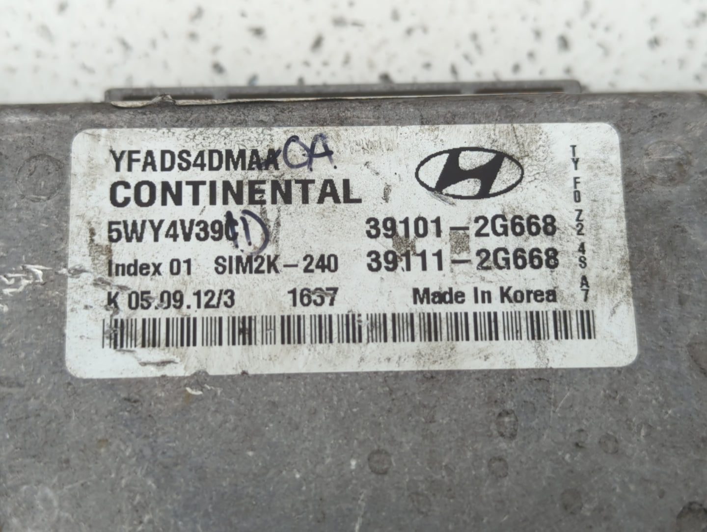 2011-2014 Hyundai Sonata PCM Engine Control Computer ECU ECM PCU OEM P/N:39111-2G668 39101-2G668 Fits Fits 2011 2012 2013 20