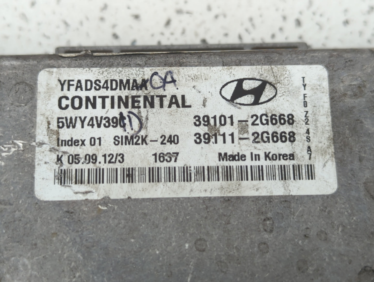 2011-2014 Hyundai Sonata PCM Engine Control Computer ECU ECM PCU OEM P/N:39111-2G668 39101-2G668 Fits Fits 2011 2012 2013 20
