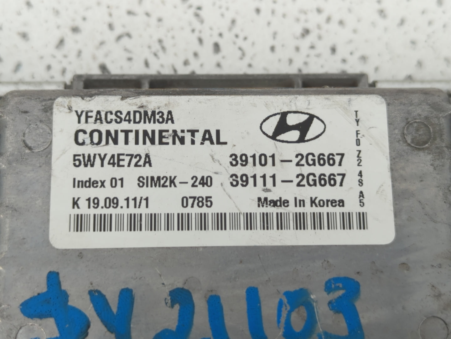 2011-2014 Hyundai Sonata PCM Engine Control Computer ECU ECM PCU OEM P/N:39111-2G667 39101-2G667 Fits Fits 2011 2012 2013 20