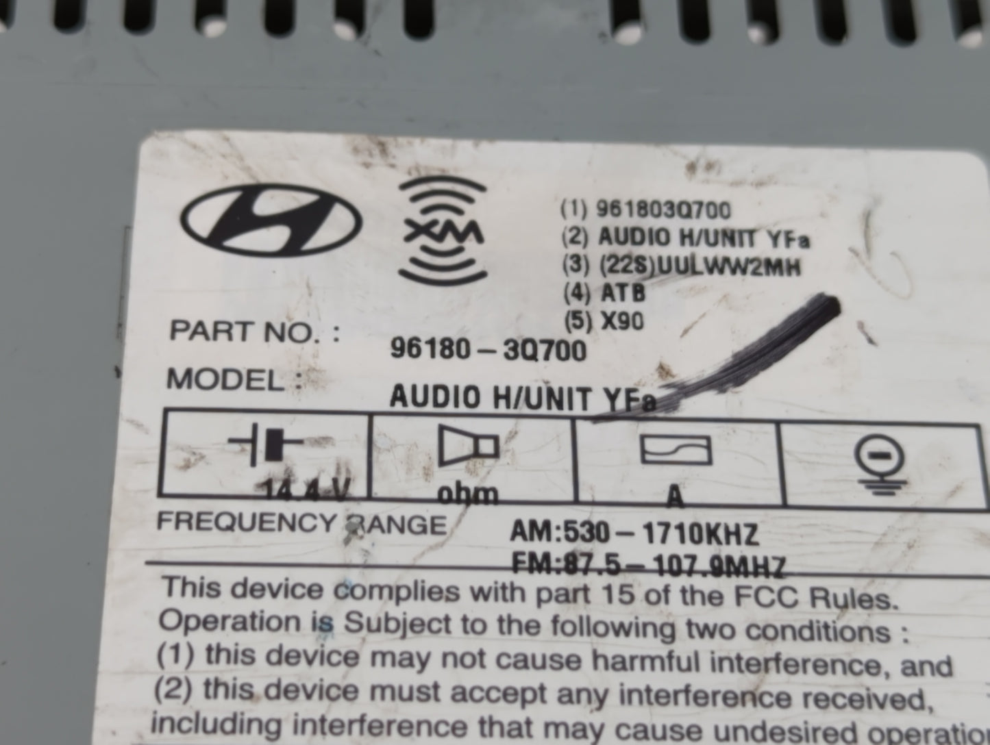 2012-2014 Hyundai Sonata Am Fm Cd Player Radio Receiver - Oemusedautoparts1.com