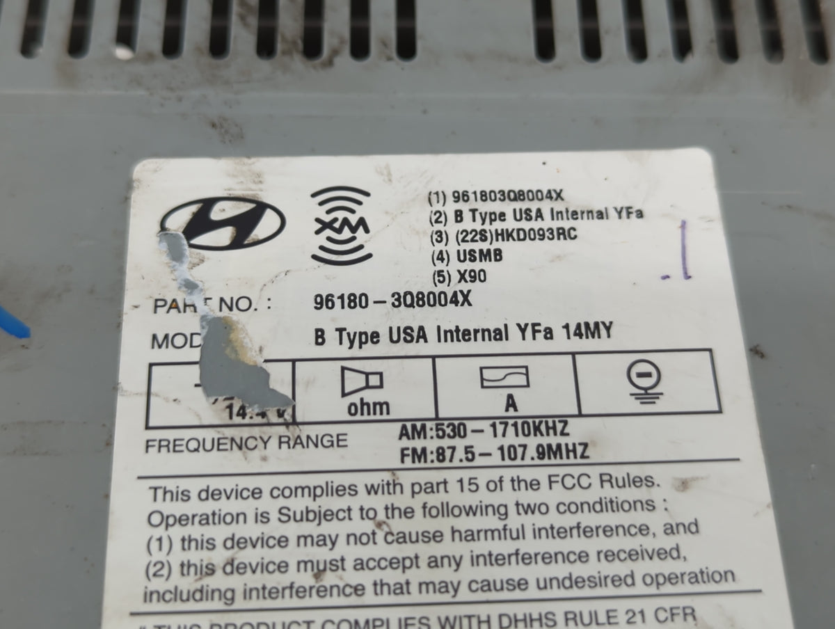 2012-2014 Hyundai Sonata Am Fm Cd Player Radio Receiver 506861 - Oemusedautoparts1.com