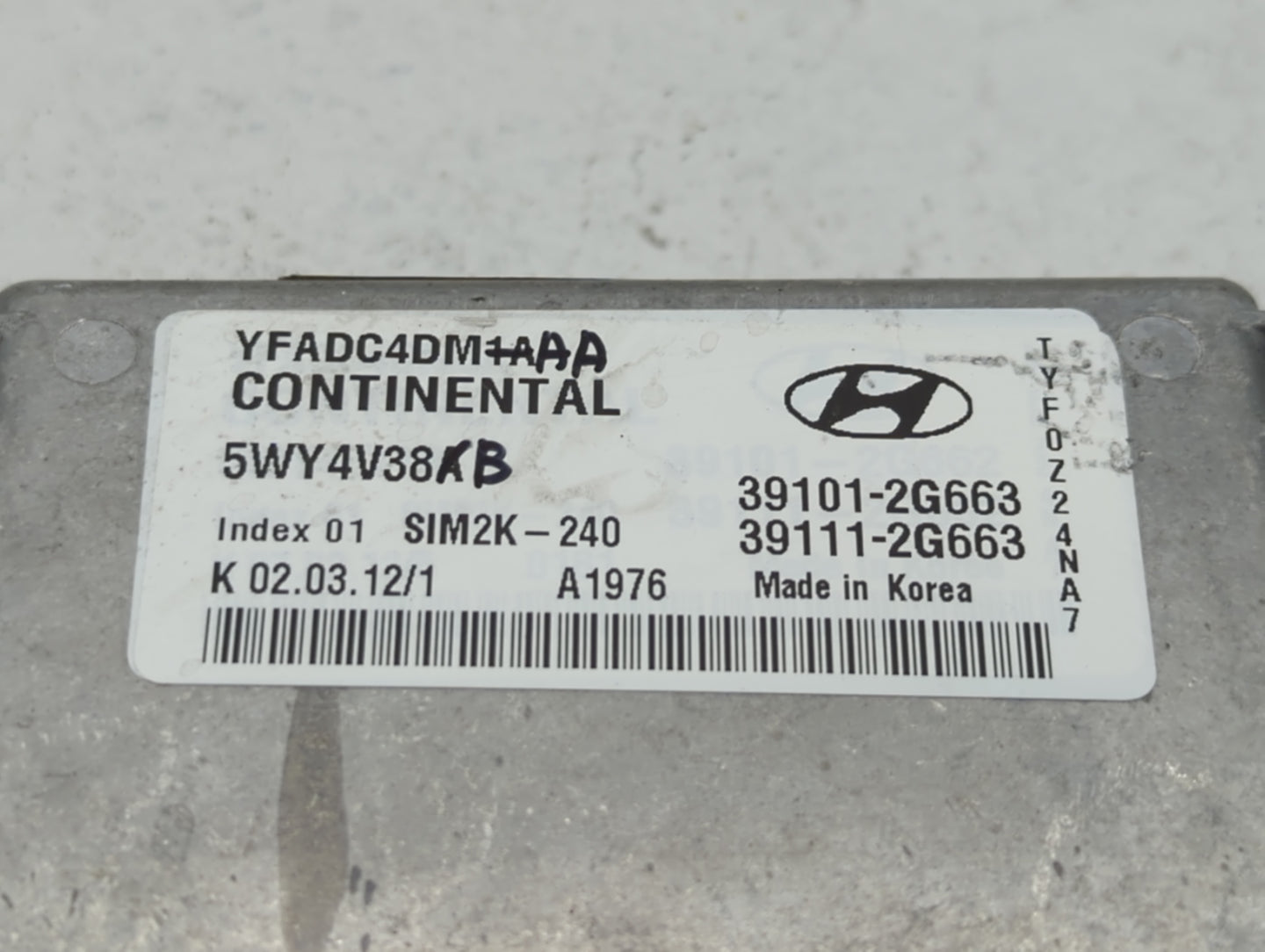 2011-2014 Hyundai Sonata PCM Engine Control Computer ECU ECM PCU OEM P/N:39111-2G663 39101-2G663 Fits Fits 2011 2012 2013 20