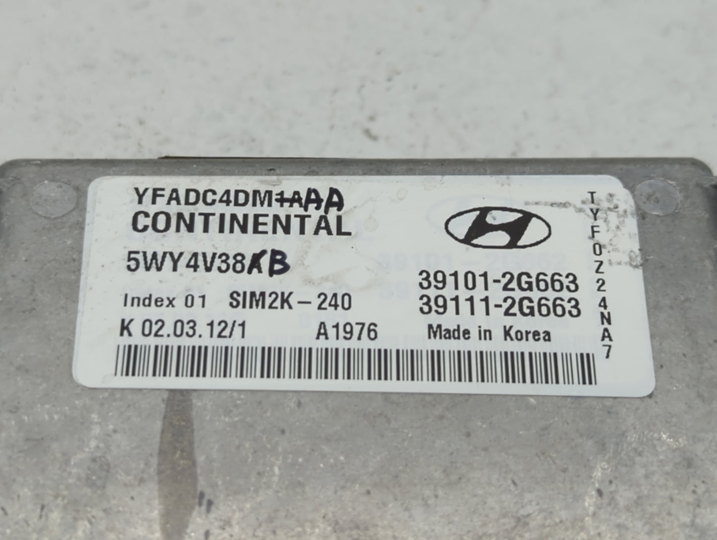2011-2014 Hyundai Sonata PCM Engine Control Computer ECU ECM PCU OEM P/N:39111-2G663 39101-2G663 Fits Fits 2011 2012 2013 20
