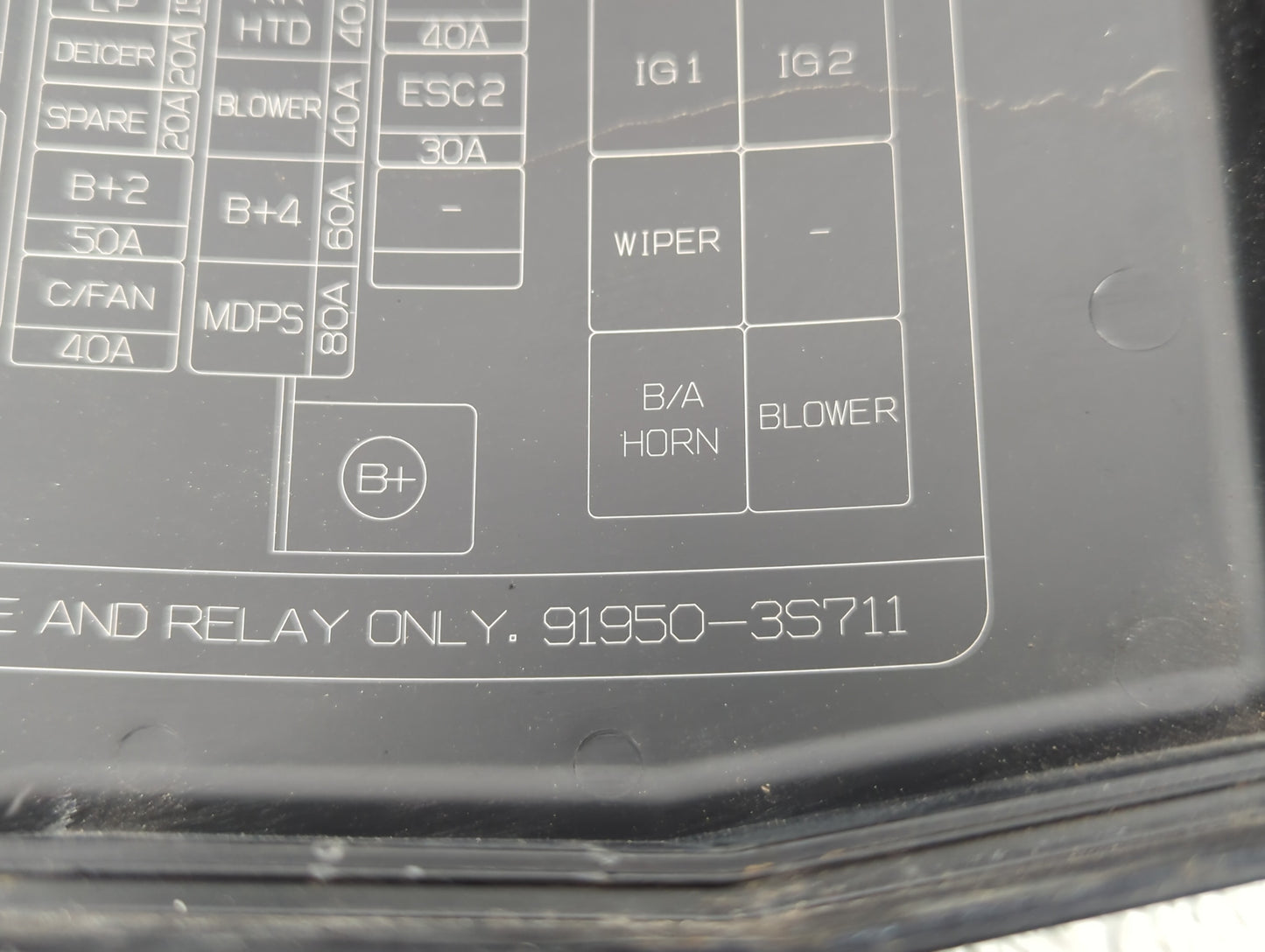 2011-2014 Hyundai Sonata Fusebox Fuse Box Panel Relay Module P/N:91950-3S711 Fits Fits 2011 2012 2013 2014 OEM Used Auto Par