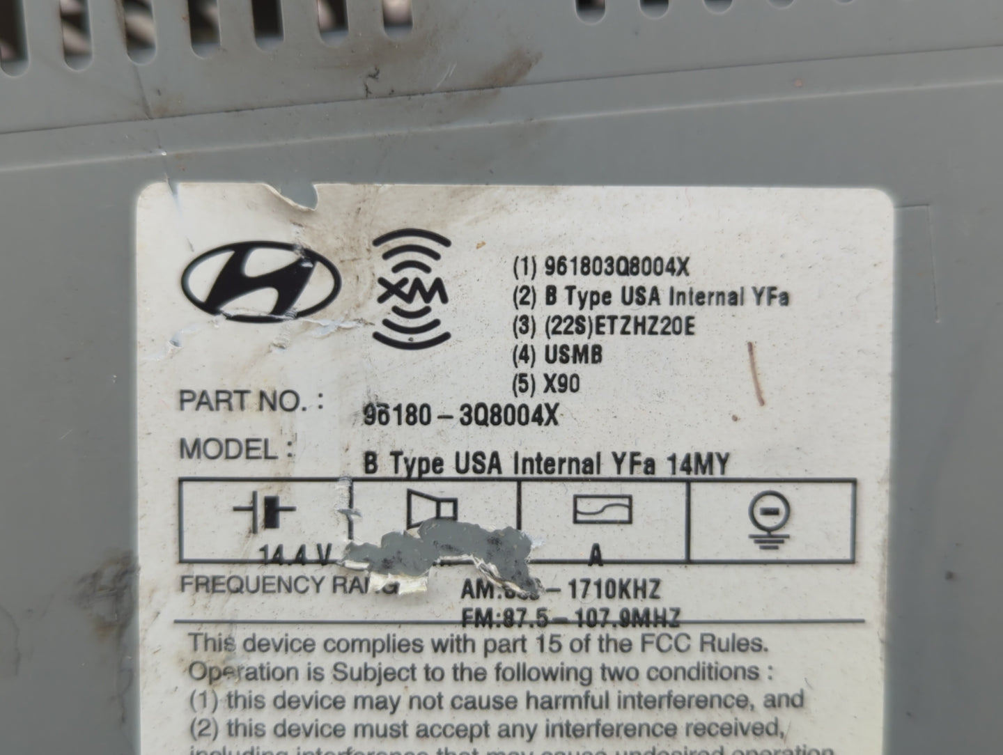 2012-2014 Hyundai Sonata Am Fm Cd Player Radio Receiver - Oemusedautoparts1.com