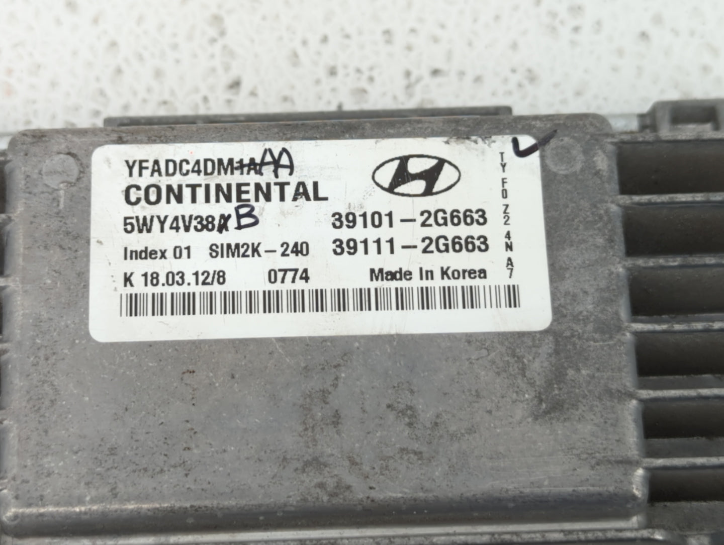 2011-2014 Hyundai Sonata PCM Engine Control Computer ECU ECM PCU OEM P/N:39111-2G663 39101-2G663 Fits Fits 2011 2012 2013 20
