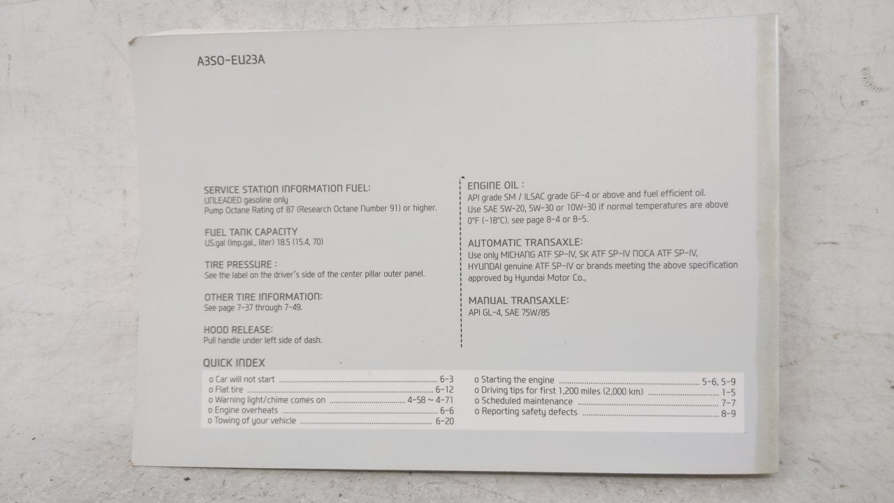 2013 Hyundai Sonata Owners Manual Book Guide OEM Used Auto Parts - Oemusedautoparts1.com