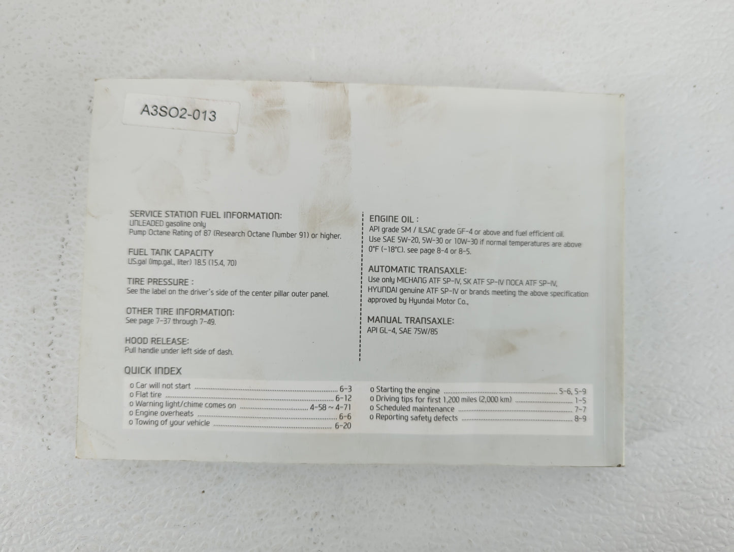 2013 Hyundai Sonata Owners Manual Book Guide OEM Used Auto Parts - Oemusedautoparts1.com