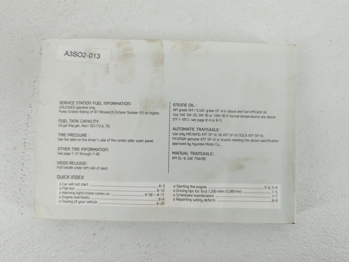 2013 Hyundai Sonata Owners Manual Book Guide OEM Used Auto Parts - Oemusedautoparts1.com