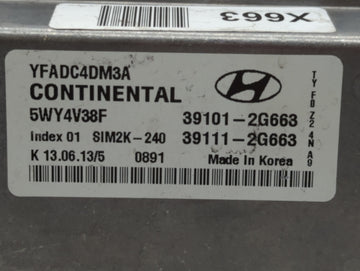 2011-2014 Hyundai Sonata PCM Engine Control Computer ECU ECM PCU OEM P/N:39101-2G663 39111-2G663 Fits Fits 2011 2012 2013 20