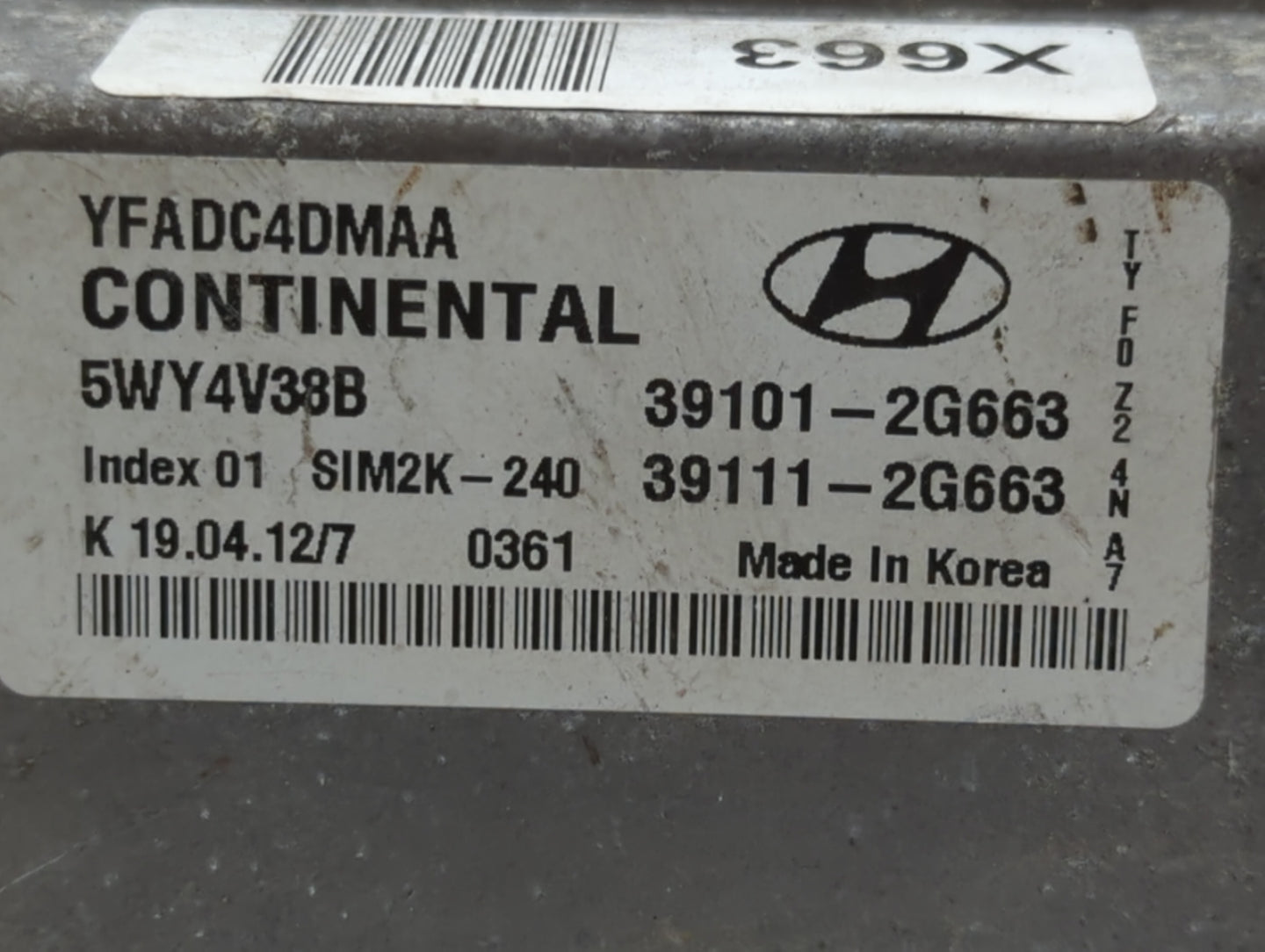 2011-2014 Hyundai Sonata PCM Engine Control Computer ECU ECM PCU OEM P/N:39111-2G663 39101-2G663 Fits Fits 2011 2012 2013 20