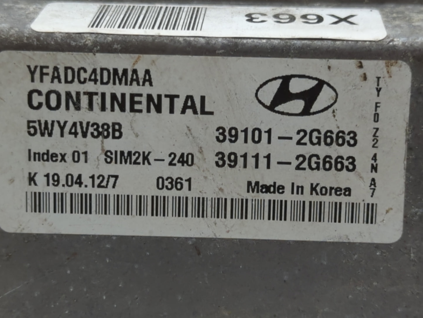 2011-2014 Hyundai Sonata PCM Engine Control Computer ECU ECM PCU OEM P/N:39111-2G663 39101-2G663 Fits Fits 2011 2012 2013 20