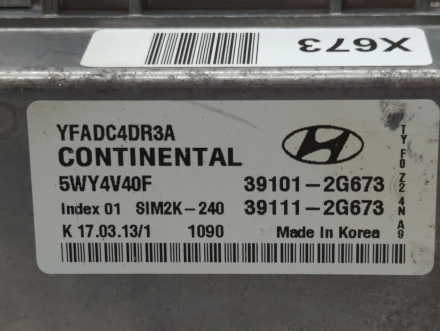 2011-2014 Hyundai Sonata PCM Engine Control Computer ECU ECM PCU OEM P/N:39101-2G673 Fits Fits 2011 2012 2013 2014 OEM Used 
