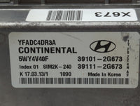 2011-2014 Hyundai Sonata PCM Engine Control Computer ECU ECM PCU OEM P/N:39101-2G673 Fits Fits 2011 2012 2013 2014 OEM Used 