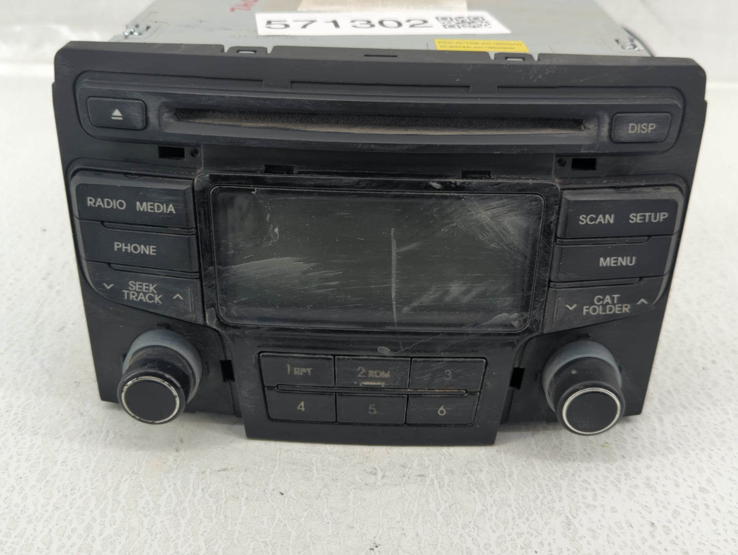 2012-2014 Hyundai Sonata Radio AM FM Cd Player Receiver Replacement P/N:96180-3Q700 Fits Fits 2012 2013 2014 OEM Used Auto P
