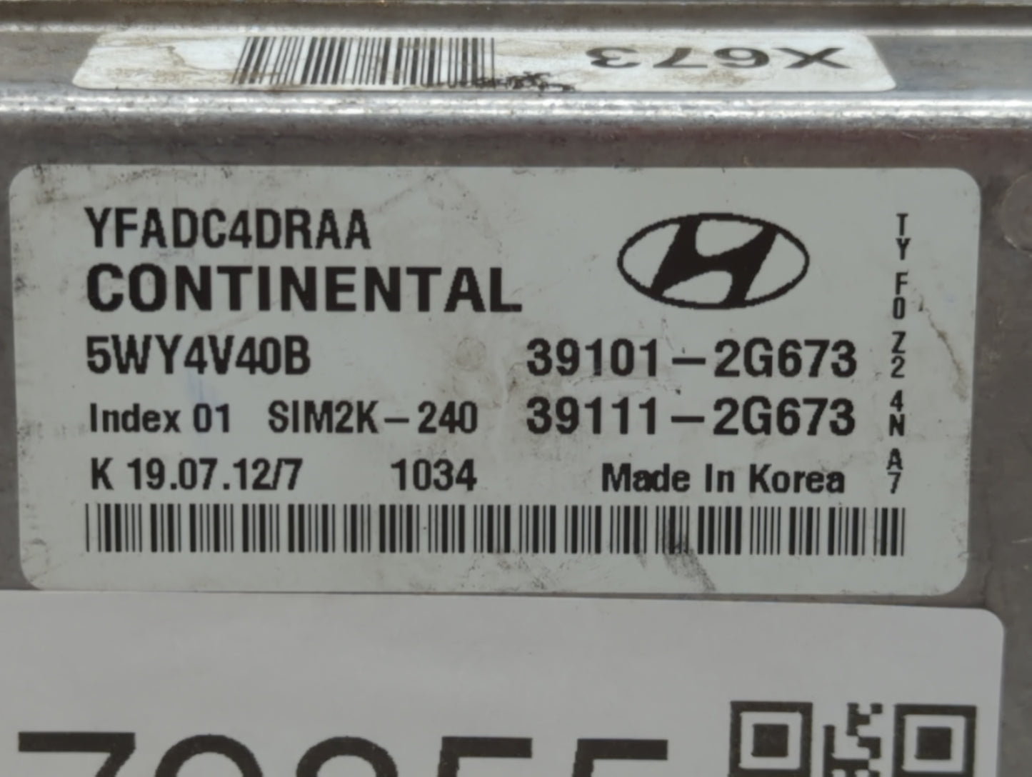 2011-2014 Hyundai Sonata PCM Engine Control Computer ECU ECM PCU OEM P/N:39101-2G673 39101-2G663 Fits Fits 2011 2012 2013 20