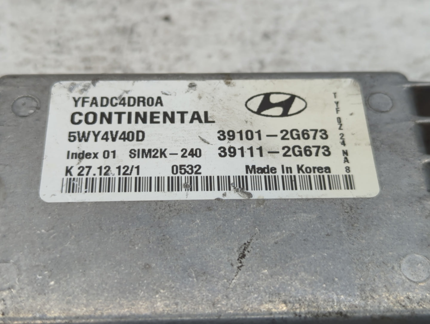 2011-2014 Hyundai Sonata PCM Engine Control Computer ECU ECM PCU OEM P/N:39101-2G673 Fits Fits 2011 2012 2013 2014 OEM Used 
