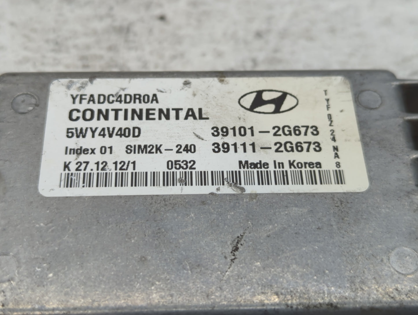2011-2014 Hyundai Sonata PCM Engine Control Computer ECU ECM PCU OEM P/N:39101-2G673 Fits Fits 2011 2012 2013 2014 OEM Used 