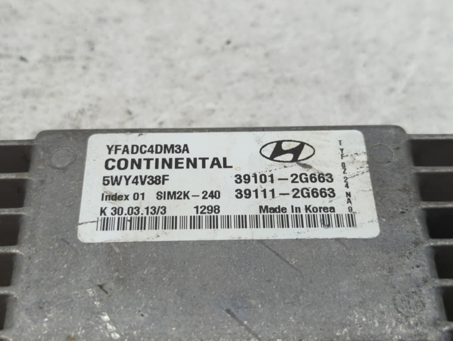2011-2014 Hyundai Sonata PCM Engine Control Computer ECU ECM PCU OEM P/N:39101-2G663 Fits Fits 2011 2012 2013 2014 OEM Used 