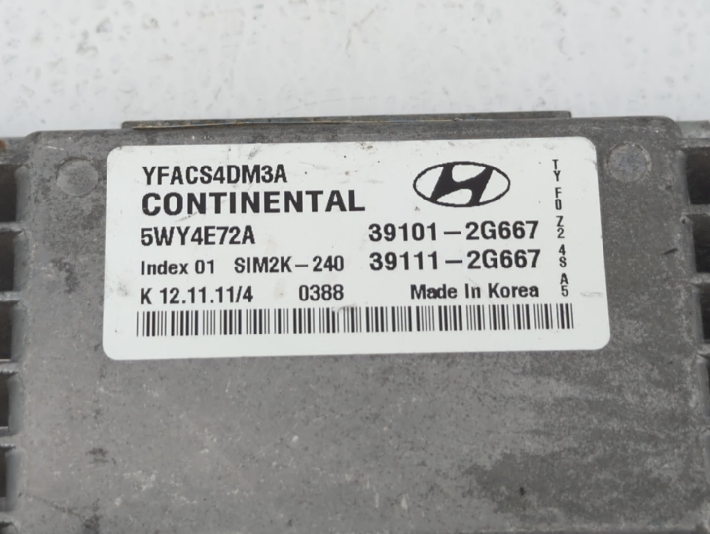 2011-2014 Hyundai Sonata PCM Engine Control Computer ECU ECM PCU OEM P/N:39111-2G668 39101-2G668 Fits Fits 2011 2012 2013 20