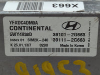 2011-2014 Hyundai Sonata PCM Engine Control Computer ECU ECM PCU OEM P/N:39101-2G663 Fits Fits 2011 2012 2013 2014 OEM Used 