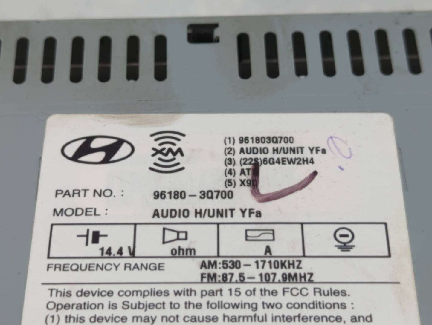 2013-2014 Hyundai Sonata Am Fm Cd Player Radio Receiver - Oemusedautoparts1.com