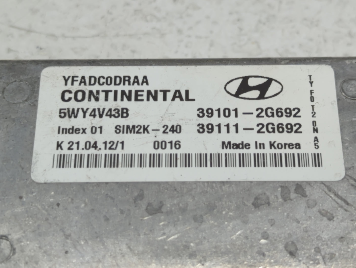 2011-2014 Hyundai Sonata PCM Engine Control Computer ECU ECM PCU OEM P/N:39111-2G693 39101-2G693 Fits Fits 2011 2012 2013 20