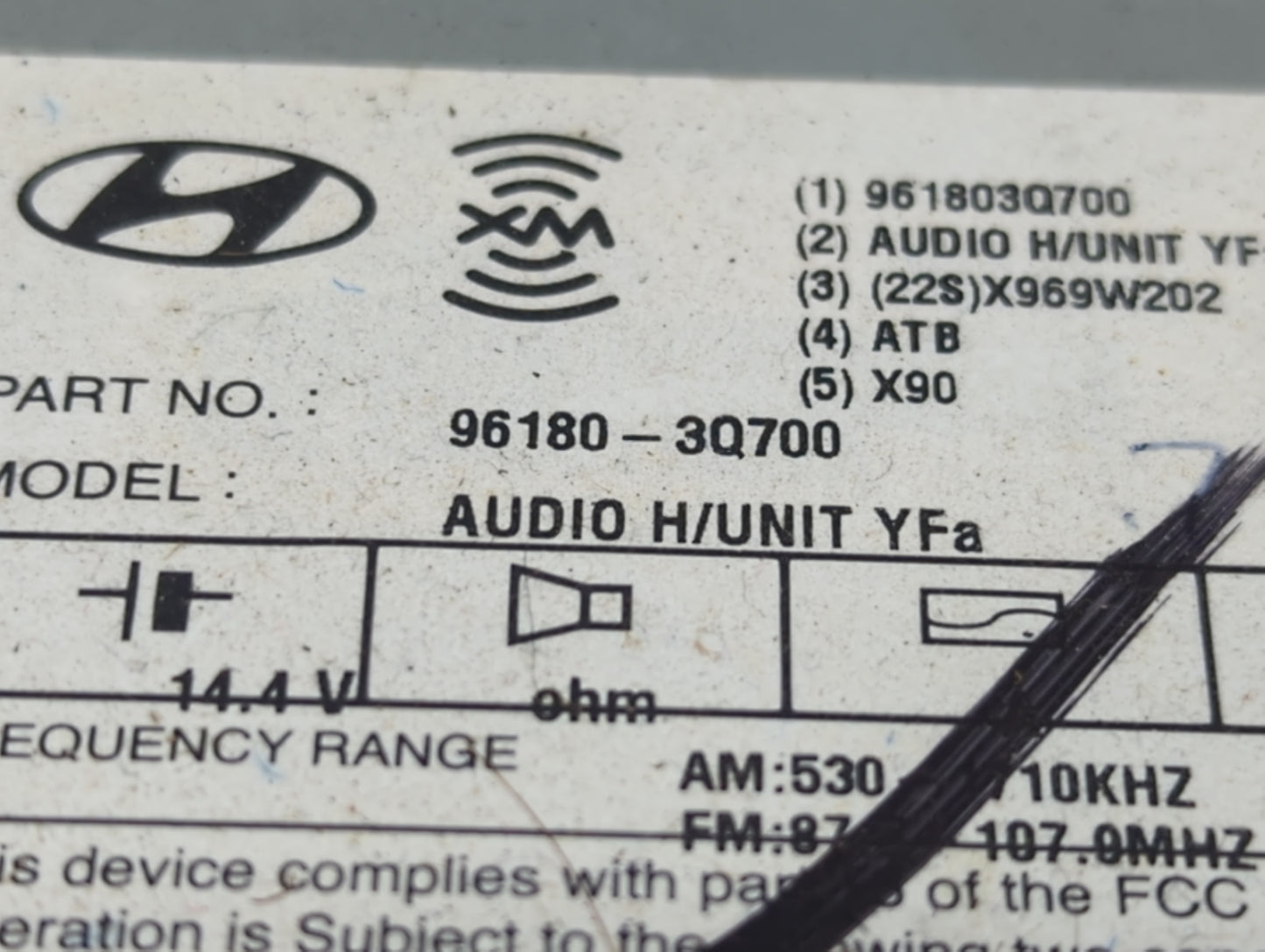 2013 Hyundai Sonata Radio AM FM Cd Player Receiver Replacement P/N:96560-3Q206 Fits OEM Used Auto Parts - Oemusedautoparts1.