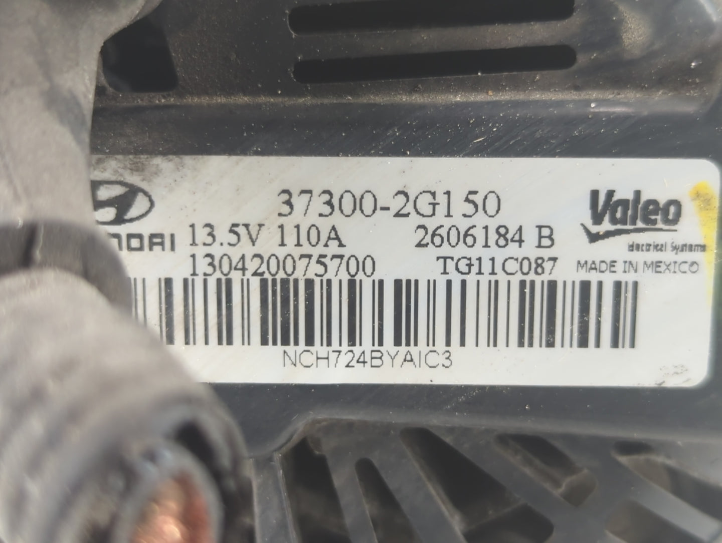 2011-2013 Hyundai Sonata Alternator Replacement Generator Charging Assembly Engine OEM P/N:2606184 B 3700-2G150 Fits OEM Use