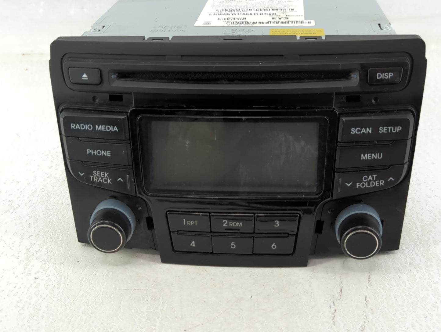 2012-2015 Hyundai Sonata Radio AM FM Cd Player Receiver Replacement P/N:96180-3Q6004X Fits Fits 2012 2013 2014 2015 OEM Used