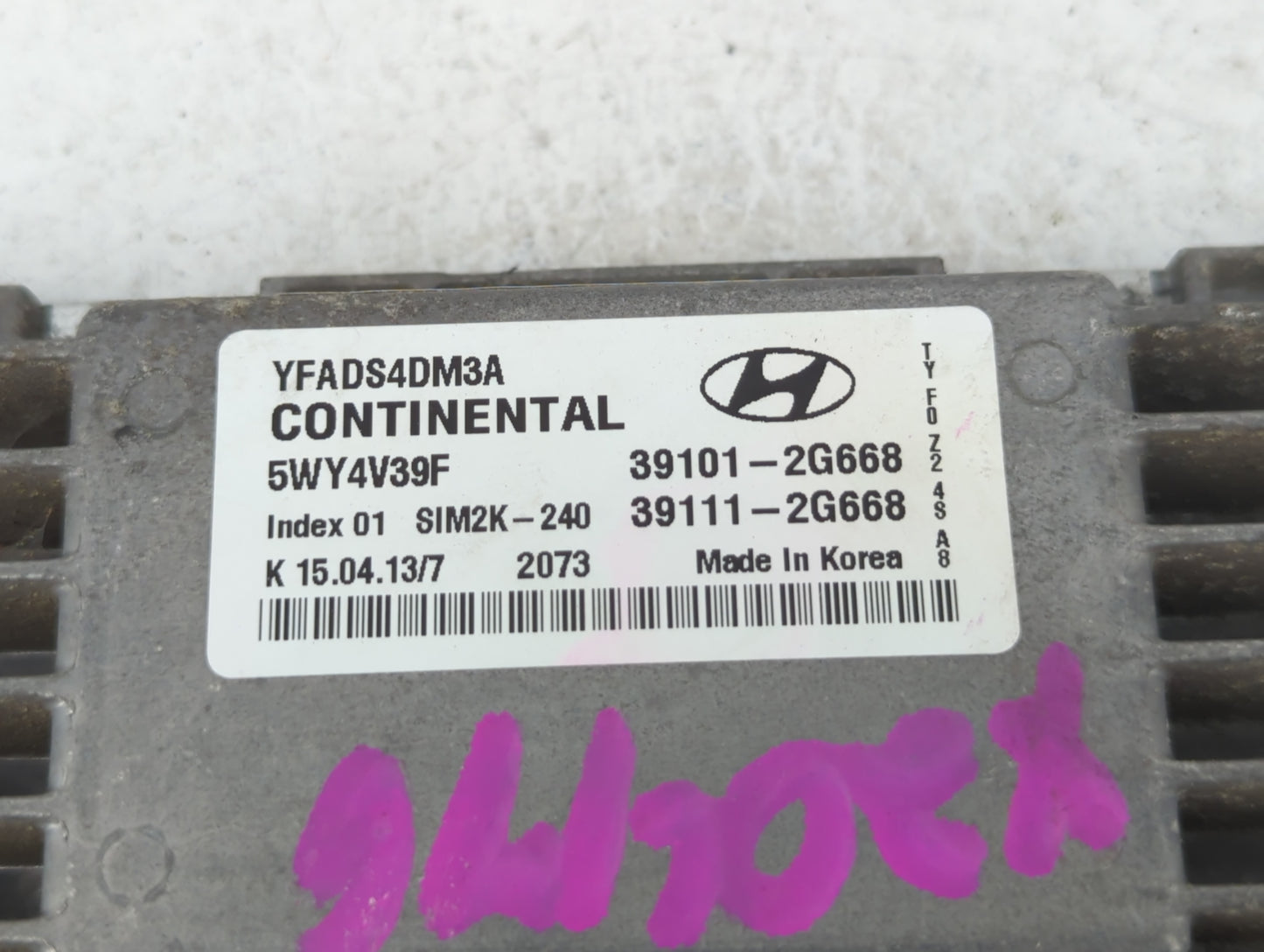 2011-2014 Hyundai Sonata PCM Engine Control Computer ECU ECM PCU OEM P/N:39111-2G668 39101-2G668 Fits Fits 2011 2012 2013 20