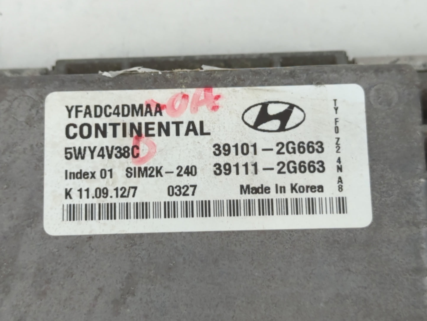 2011-2014 Hyundai Sonata PCM Engine Control Computer ECU ECM PCU OEM P/N:39111-2G663 39101-2G663 Fits Fits 2011 2012 2013 20