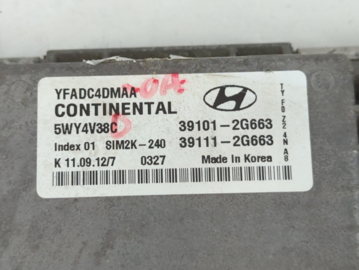 2011-2014 Hyundai Sonata PCM Engine Control Computer ECU ECM PCU OEM P/N:39111-2G663 39101-2G663 Fits 2011 2012 2013 2014 OE