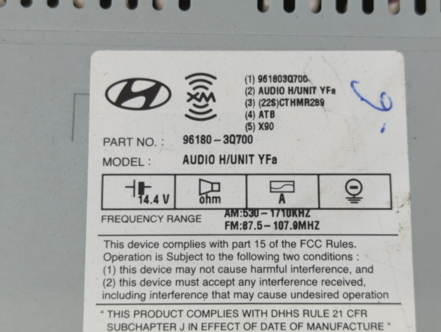 2012-2014 Hyundai Sonata Am Fm Cd Player Radio Receiver - Oemusedautoparts1.com